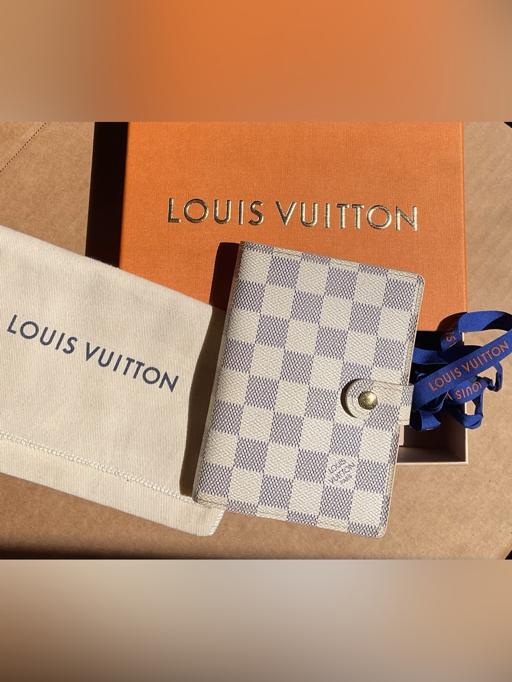 ✅LV AUTHENTIC AZUR UNISEX AGENDA PM SIZE LOUIS VUITTON BOXSET